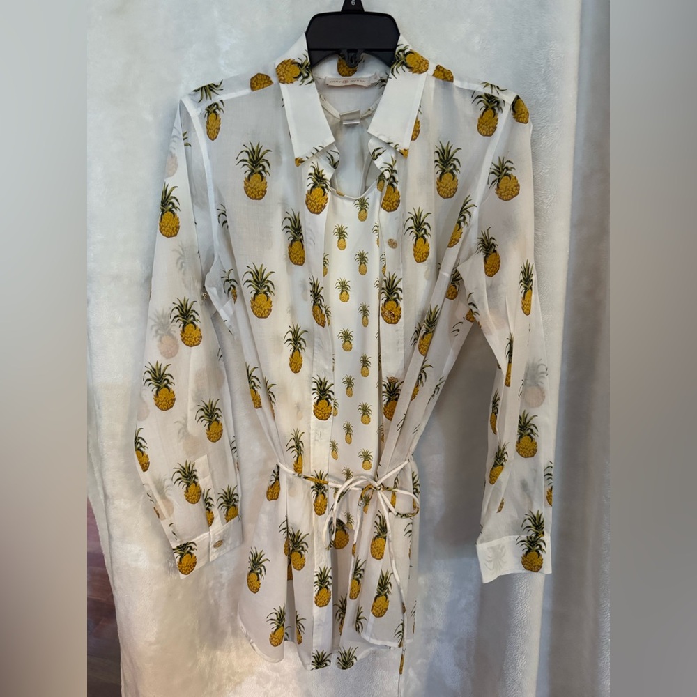 Tory Burch Pineapple Swim Top & Coverup